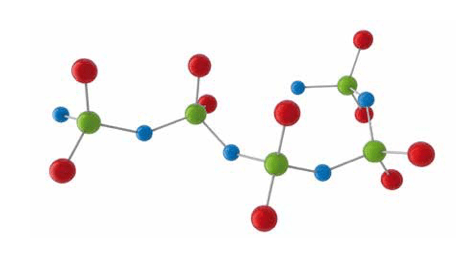 Guľôčkový-model-polydimetylsiloxánu-PDMS.-Zelená-predstavuje-atómy-kremíka-modrá-sú-atómy-kyslíka.